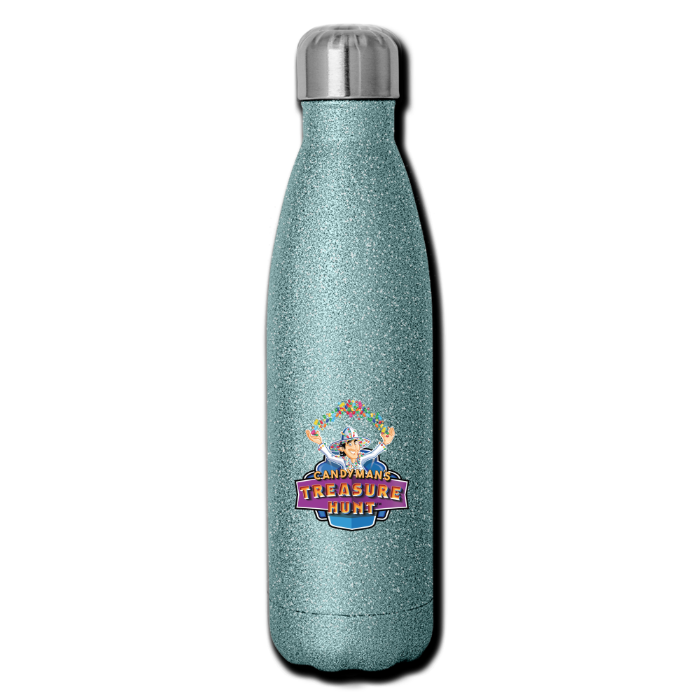 Insulated Stainless Steel Water Bottle - turquoise glitter